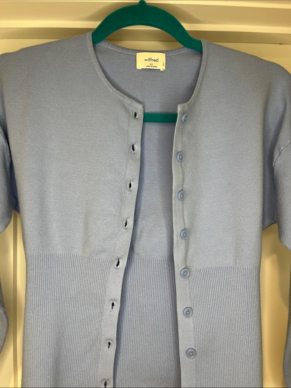 Aritzia Wilfred GoLightly cardigan in baby powder blue XS - Picture 4 of 6